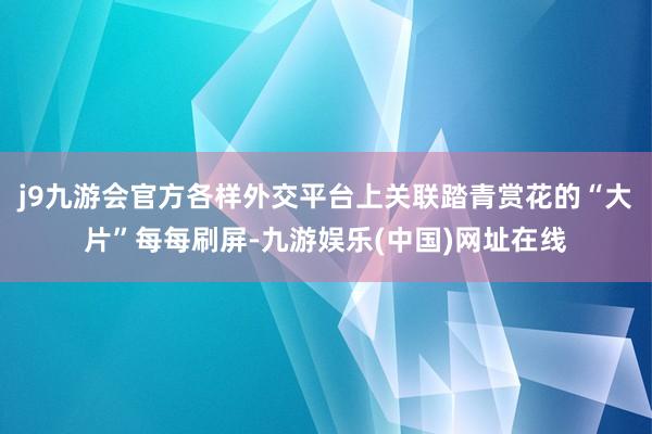 j9九游会官方各样外交平台上关联踏青赏花的“大片”每每刷屏-九游娱乐(中国)网址在线