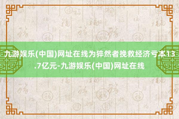 九游娱乐(中国)网址在线为猝然者挽救经济亏本13.7亿元-九游娱乐(中国)网址在线