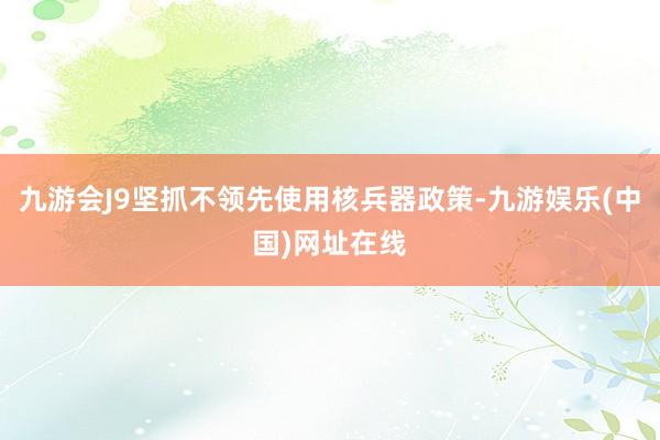 九游会J9坚抓不领先使用核兵器政策-九游娱乐(中国)网址在线