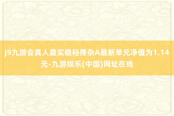 j9九游会真人嘉实稳裕搀杂A最新单元净值为1.14元-九游娱乐(中国)网址在线