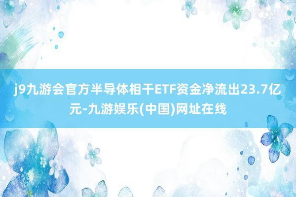 j9九游会官方半导体相干ETF资金净流出23.7亿元-九游娱乐(中国)网址在线